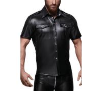 schwarzes Wetlook Hemd S