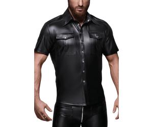 schwarzes Wetlook Hemd S