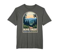 Schwarzwald Nationalpark Deutschland Retro Reise Souvenir T-Shirt, Herren Große Größen, Anthrazit, 4X Tall