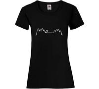 Schwarzwald Silhouette Frauen Lady-Fit T-Shirt Schwarz XL
