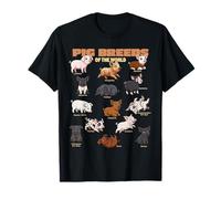 Schweinerassen der Welt Bauernhof Tierliebhaber niedliche Schweine T-Shirt