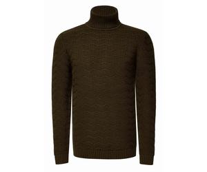 Schwerer Grobstrick Rollkragen-Pullover 2XL