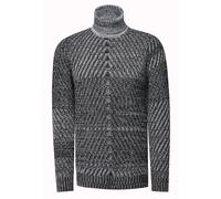 Strickpullover RUSTY NEAL, Herren, Gr. 3XL, grau, 70% Polyacryl, 30% Baumwolle, meliert, normal, hoch geschlossener Ausschnitt, Pullover, im angesagten Kontrast-Design (11836626-XXXL) grau