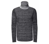 Rollkragenpullover RUSTY NEAL, Herren, Gr. M, schwarz, 70% Polyacryl, 30% Baumwolle, meliert, casual, normal, hoch geschlossener Ausschnitt, Langarm, Pullover, im angesagten Strickdesign (29815665-M)