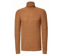Rollkragenpullover RUSTY NEAL, Herren, Gr. XL, braun (camelfarben), 70% Polyacryl, 30% Baumwolle, unifarben, casual, normal, hoch geschlossener Ausschnitt, Langarm, Pullover, im angesagten Design (764