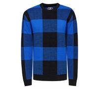 Schwerer Karo Kontrast Grobstrick Pullover L