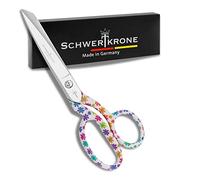 Schwertkrone Stoffschere Schneiderschere 8" geschmiedet 20 cm Made in Germany Nähschere für professionelles Handarbeiten Blümchen-Griff