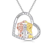 Schwestern Halskette "Always My Sister Forever My Friend" 925 Sterlingsilber Infinity Love Herz Anhänger Halskette Schmuck