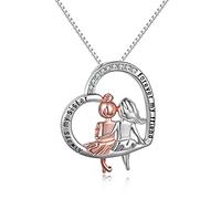 Schwestern Halskette "Always My Sister Forever My Friend" 925 Sterlingsilber Infinity Love Herz Anhänger Halskette Schmuck