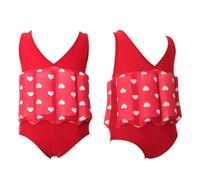 Schwimmanzug für Mädchen mit Abnehmbarer Schwimmhilfe - Trainingsbadeanzug für Kleinkinder im von 2 bis 6 Jahren -Strand-Outfit bequemes Aquafit schnelltrocknend sicher (Watermelon Red, 5-6 Years)