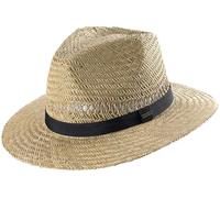 SCIPPIS Barrow - Luftiger Strohhut für Damen & Herren | Sommerhut mit schwarzem Hutband | Atmungsaktiver Outdoorhut für Freizeit, Urlaub & Garten, Größe S, Natur