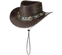 Scippis Concho Lederhut Classic Cowboyhut Australienhut (L/58-59 - braun)