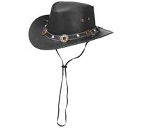 RUGGED EARTH Lederhut Concho schwarz M
