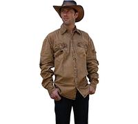 Scippis Cowra Shirt Herren Outdoor-Hemd aus robuster Baumwolle - Canvas Freizeithemd mit Brusttaschen, Langarm (DE/NL/SE/PL, Alphanumerisch, XXL, Regular, Regular, Braun)