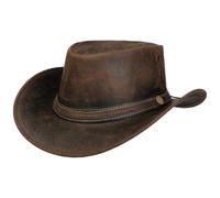 SCIPPIS Longford Western Lederhut Westernhut Cowboyhut Rindslederhut Mit Lederband (DE/NL/SE/PL, Alphanumerisch, XL, braun)