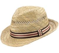 SCIPPIS Strohhut „Male“ - Trilby Sommerhut aus Stroh mit Zierband - Herren Damen Sonnenhut - stilvoll & leicht - Garten, Urlaub, Alltag (DE/NL/SE/PL, Alphanumerisch, L, Natur)