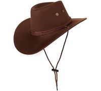 SCIPPIS Westernhut Billy - Cowboyhut für Karneval & Fasching - Einheitsgröße 57,5 cm - mit verstellbarem Kinnriemen - Partyhut für Mottoparty & Junggesellenabschied (Braun)