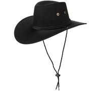 SCIPPIS Westernhut Billy - Cowboyhut für Karneval & Fasching - Einheitsgröße 57,5 cm - mit verstellbarem Kinnriemen - Partyhut für Mottoparty & Junggesellenabschied (Schwarz)