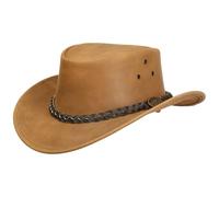 Scippis Wigan Lederhut Westernhut Cowboyhut Rindslederhut (XL (60-61 cm) - Cognac)