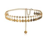 SCJJZ Körperkette, ethnischer Stil, einlagig, Rock-Tailorkette, Gold (103 cm)