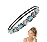 SCJJZ Kristall Strass Haarreif Elastisches Haarband Damen | Boho Haaraccessoire für Festival Party Hochzeit, Vintage Haarschmuck Schmuck Geschenk für Frauen Mädchen