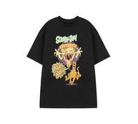 Scooby-Doo! Unisex Schwarzes Kurzarm-Grafik-T-Shirt | Mystery Inc. Ruh-Roh! Cartoon-T-Shirt | Retro-Hundebekleidung Fanartikel | Unisex-Top für Kinder und Jugendliche