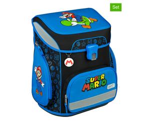 SCOOLI 5tlg. Schulranzen-Set "EasyFit Super Mario" in Blau - 33% | Buero Schulbedarf
