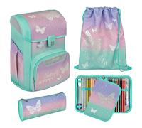 Scooli - EasyStart Schulranzen Set - ergonomischer Tornister für die Grundschule - mehrteiliges Set - Butterfly Wishes