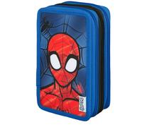 Scooli - Tripledecker Spider Man - Gefülltes Schüleretui mit hochwertigen Stiften & Zubehör - Ideal für Schule, Freizeit und unterwegs - ab 6 Jahren