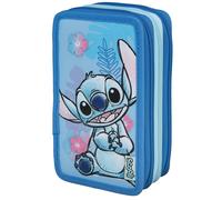 Scooli Federmäppchen Tripledecker Lilo & Stich, gefüllt, inkl. Geodreieck, Polyester