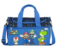 Scooli - Super Mario Sporttasche für Kinder - 23 x 35 x 16 cm - geräumiges Hauptfach - Verstellbarer Schultergurt - Zubehör für die Schule - Umhängetasche