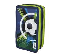 Scooli - Tripledecker Soccer Champ - Gefülltes Schüleretui mit hochwertigen Stiften & Zubehör - Ideal für Schule, Freizeit und unterwegs - ab 6 Jahren