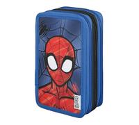 Scooli - Tripledecker Spider Man - Gefülltes Schüleretui mit hochwertigen Stiften & Zubehör - Ideal für Schule, Freizeit und unterwegs - ab 6 Jahren