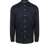 Scotch and Soda Leinen Mao Hemd Navy - Größe M Dunkelblau M