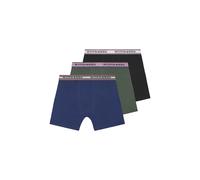 SCOTCH&SODA Herren Boxershorts, 3er Pack - Solid Cotton Stretch Schwarz/Grün XL