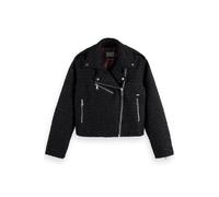 Scotch & Soda Boucle Tweed Biker Jacket Evening Black Größe: L | Lederjacken Outlet | Damen | Schwarz