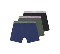 SCOTCH&SODA Herren Boxershorts, 3er Pack - Solid Cotton Stretch Schwarz/Grün L