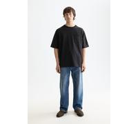 SCOTCH&SODA Herren T-Shirt - Core 3 Crosses Loose Fit Pocket T-Shirt, Rundhals, Kurzarm, einfarbig Schwarz L