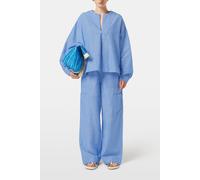 Scotch & Soda Relaxed Fit Bluse aus Baumwoll-Leinen-Mix in Hellblau, Größe 34