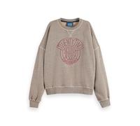 Scotch & Soda Damen Chest Artwork Oversized Sweatshirt, Grau Melange U031, L EU