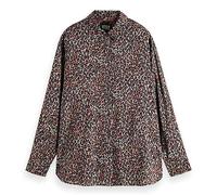 Scotch & Soda Damen Oversized Printed Shirt, Creatures of The Night Field Green, 40