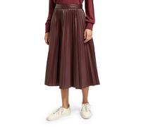 Scotch & Soda Faux Leather Pleated High Rise Midi Skirt Bordeaux Größe: XS | Lederröcke Outlet | Damen
