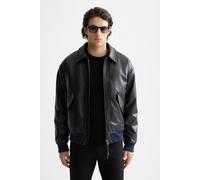 Scotch and Soda Faux Leather Bomberjacke Schwarz - Größe L Schwarz L