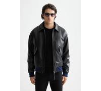 Scotch and Soda Faux Leather Bomberjacke Schwarz - Größe M Schwarz M