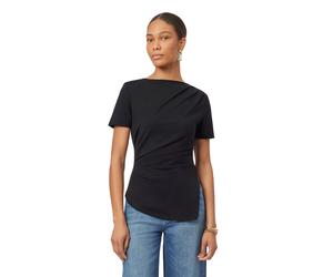 Scotch & Soda Gathered Asymmetric Tee Black Night Größe: XS | Hemden Outlet | Damen | Schwarz