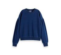 Scotch & Soda Gewaschenes Indigo-Sweatshirt mit Rundhalsausschnitt und Ballonärmeln, Washed Ind U417, M