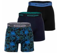 SCOTCH&SODA Herren Boxershorts, 3er Pack - Cotton Stretch Boxer, Print Blau/Grün S