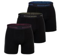 SCOTCH&SODA Herren Boxershorts, 3er Pack - Solid Cotton Stretch Schwarz L