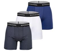 Scotch & Soda 3pk Mens Cotton Stretch Boxer Brief Navy / White Größe: XXL | Unterhosen Outlet | Herren | Blau