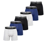 SCOTCH&SODA Herren Boxershorts, 6er Pack - Solid Cotton Stretch Schwarz/Blau/Grau / XXL XXL Mehrfarbig
